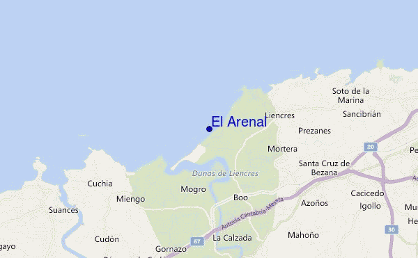 mapa de ubicación de El Arenal