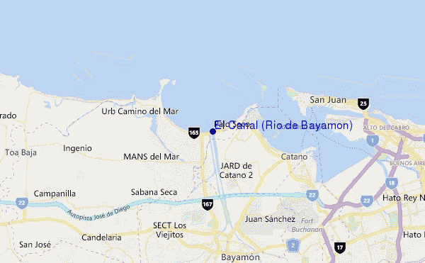 mapa de ubicación de El Canal (Rio de Bayamon)