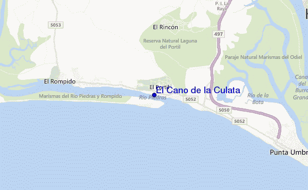 mapa de ubicación de El Caño de la Culata