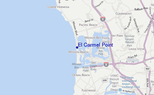 mapa de ubicación de El Carmel Point