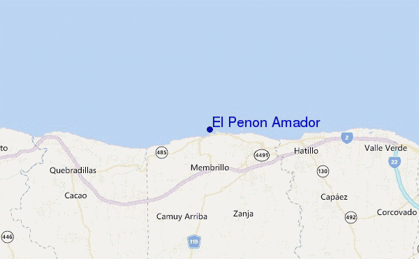 mapa de ubicación de El Penon Amador
