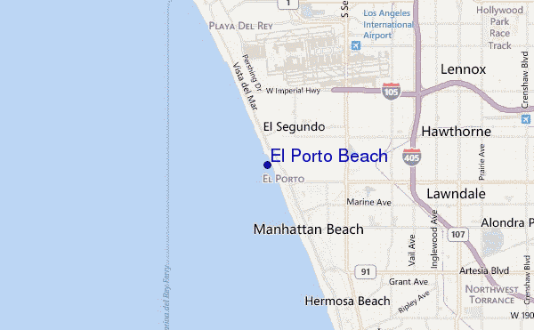mapa de ubicación de El Porto Beach