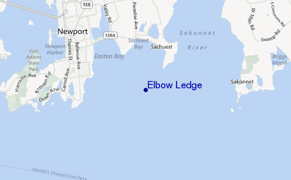 mapa de ubicación de Elbow Ledge