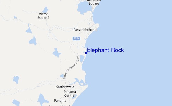 mapa de ubicación de Elephant Rock