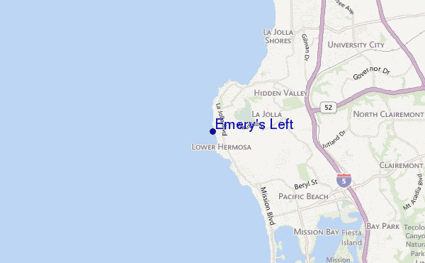 mapa de ubicación de Emery s Left