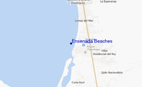 mapa de ubicación de Ensenada Beaches