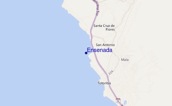 mapa de ubicación de Ensenada