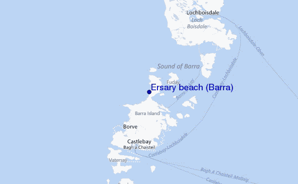 Ersary beach (Barra) Location Map