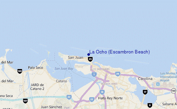 mapa de ubicación de La Ocho (Escambron Beach)