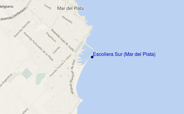 mapa de ubicación de Escollera Sur (Mar del Plata)