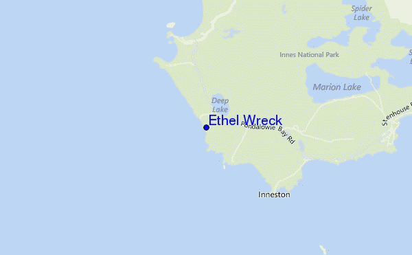 mapa de ubicación de Ethel Wreck