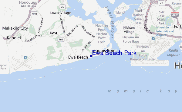 mapa de ubicación de Ewa Beach Park