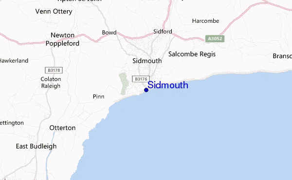 mapa de ubicación de Sidmouth