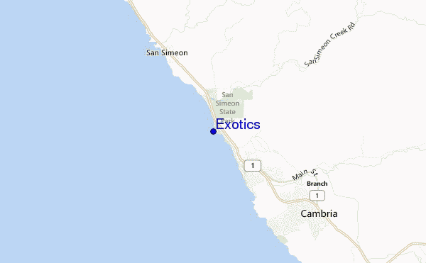mapa de ubicación de Exotics
