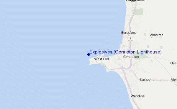 mapa de ubicación de Explosives (Geraldton Lighthouse)