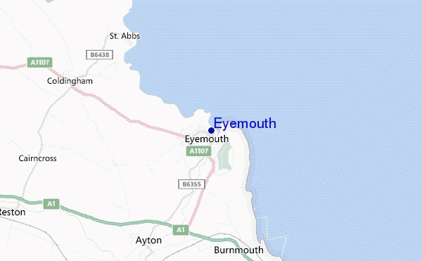 mapa de ubicación de Eyemouth
