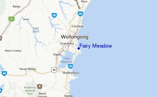 Fairy Meadow Location Map