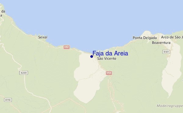 mapa de ubicación de Faja da Areia