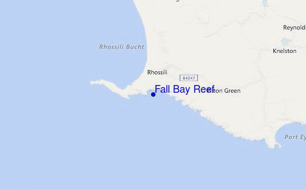 mapa de ubicación de Fall Bay Reef