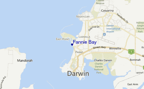 mapa de ubicación de Fannie Bay