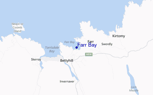 mapa de ubicación de Farr Bay