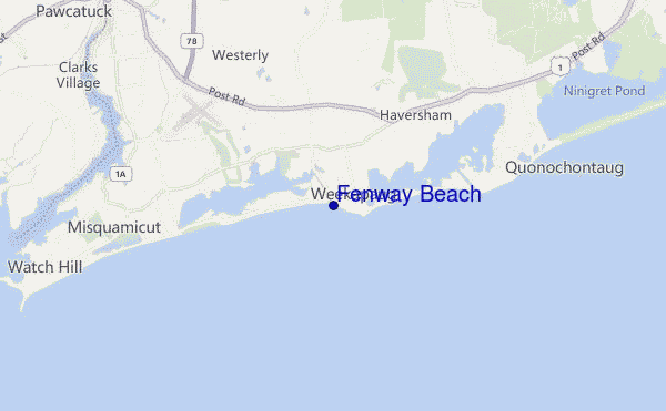 mapa de ubicación de Fenway Beach