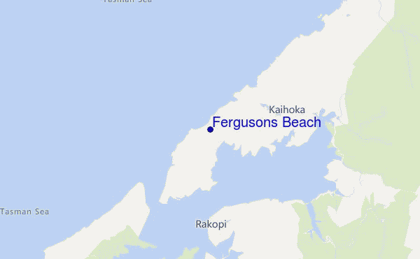 mapa de ubicación de Fergusons Beach