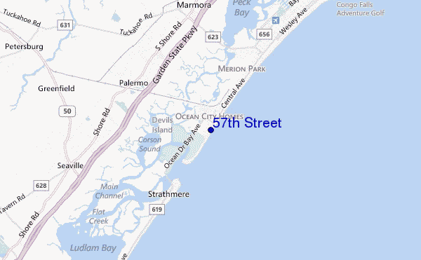 mapa de ubicación de 57th Street