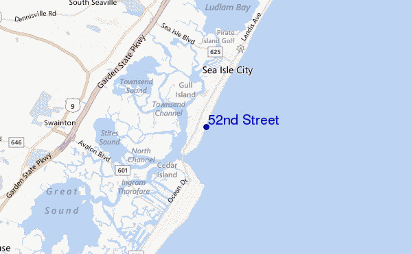 mapa de ubicación de 52nd Street