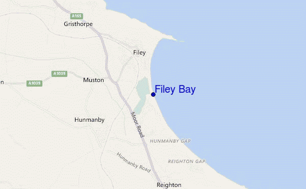 mapa de ubicación de Filey Bay
