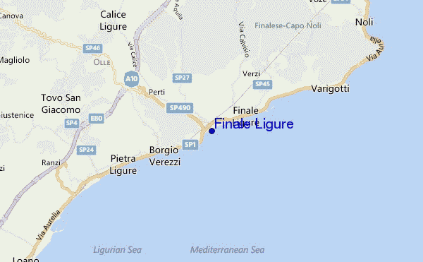 mapa de ubicación de Finale Ligure