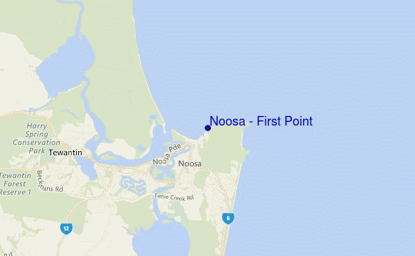 mapa de ubicación de Noosa - First Point