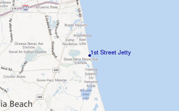 mapa de ubicación de 1st Street Jetty