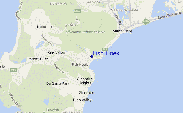 mapa de ubicación de Fish Hoek