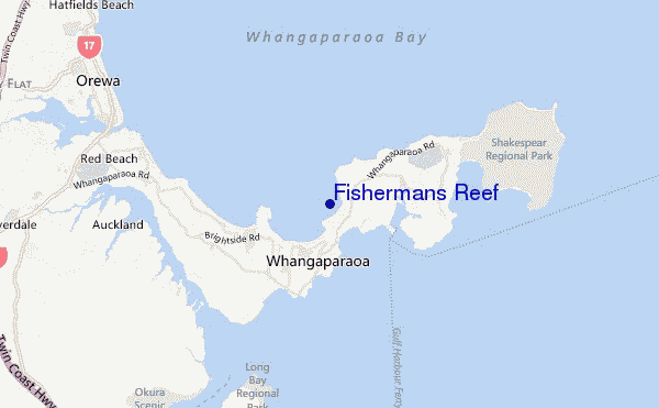 mapa de ubicación de Fishermans Reef