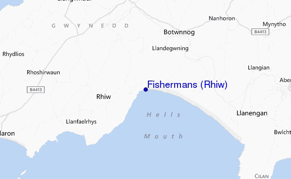 mapa de ubicación de Fishermans (Rhiw)