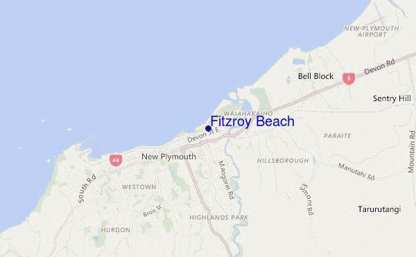 mapa de ubicación de Fitzroy Beach