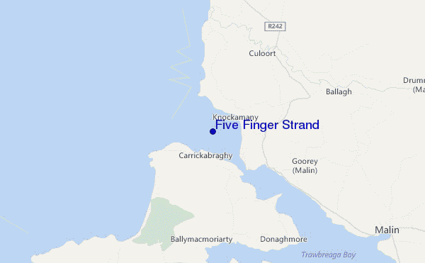 mapa de ubicación de Five Finger Strand