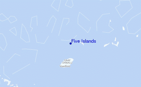 mapa de ubicación de Five Islands