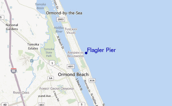 mapa de ubicación de Flagler Pier