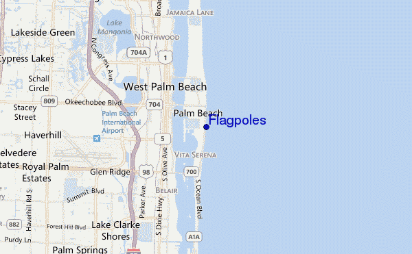mapa de ubicación de Flagpoles