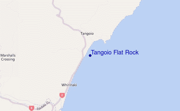 mapa de ubicación de Tangoio Flat Rock
