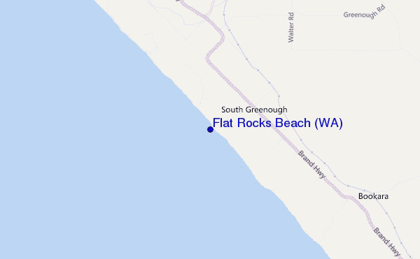 mapa de ubicación de Flat Rocks Beach (WA)