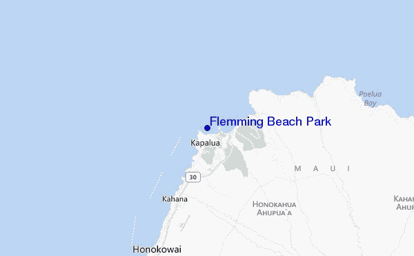 mapa de ubicación de Flemming Beach Park