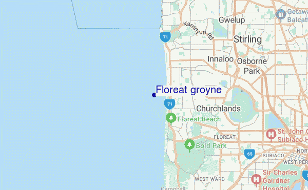 mapa de ubicación de Floreat groyne