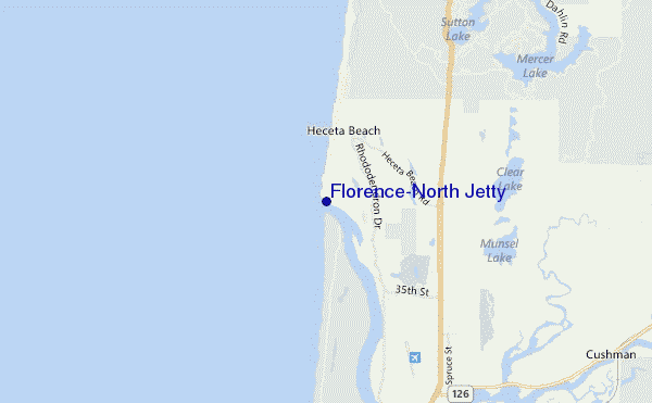mapa de ubicación de Florence-North Jetty