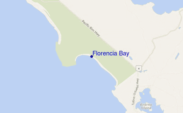 mapa de ubicación de Florencia Bay