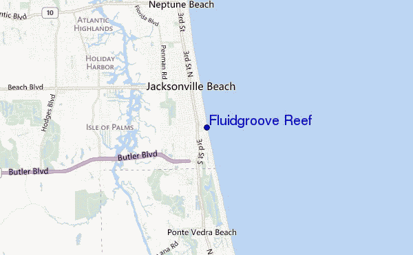 mapa de ubicación de Fluidgroove Reef