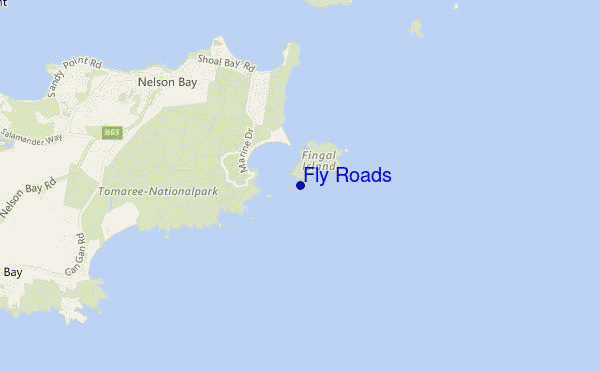 mapa de ubicación de Fly Roads