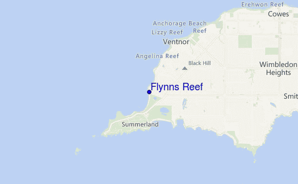mapa de ubicación de Flynns Reef